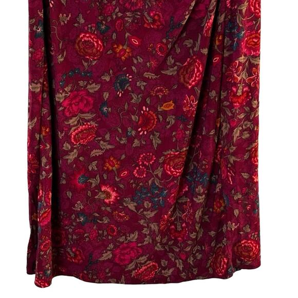 Ralph Lauren Bright Merlot Red Floral Stretch Jersey Dress - Picture 6 of 7